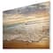 Designart - Bright Cloudy Sunset in Calm Ocean - Seashore Print on Natural Pine Wood